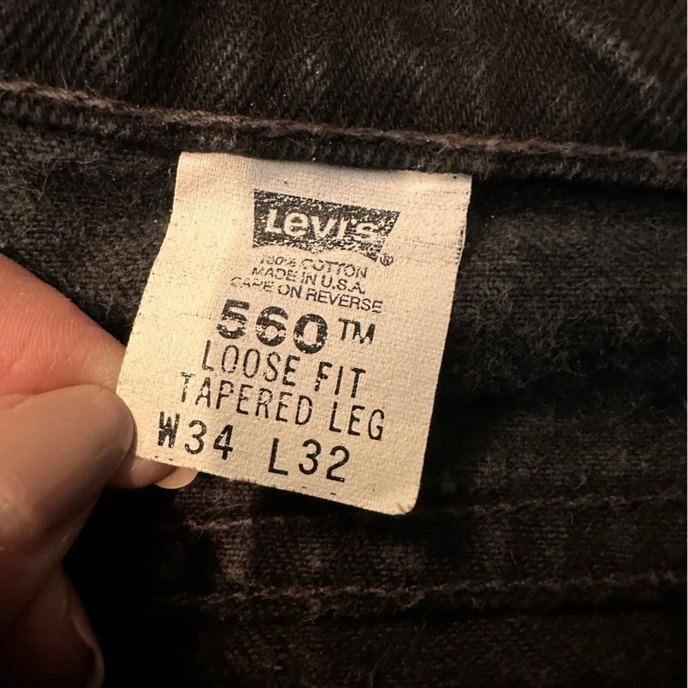Levi's 560 Mom Jean Vintage 98 Black Jeans‎  made in USA 34